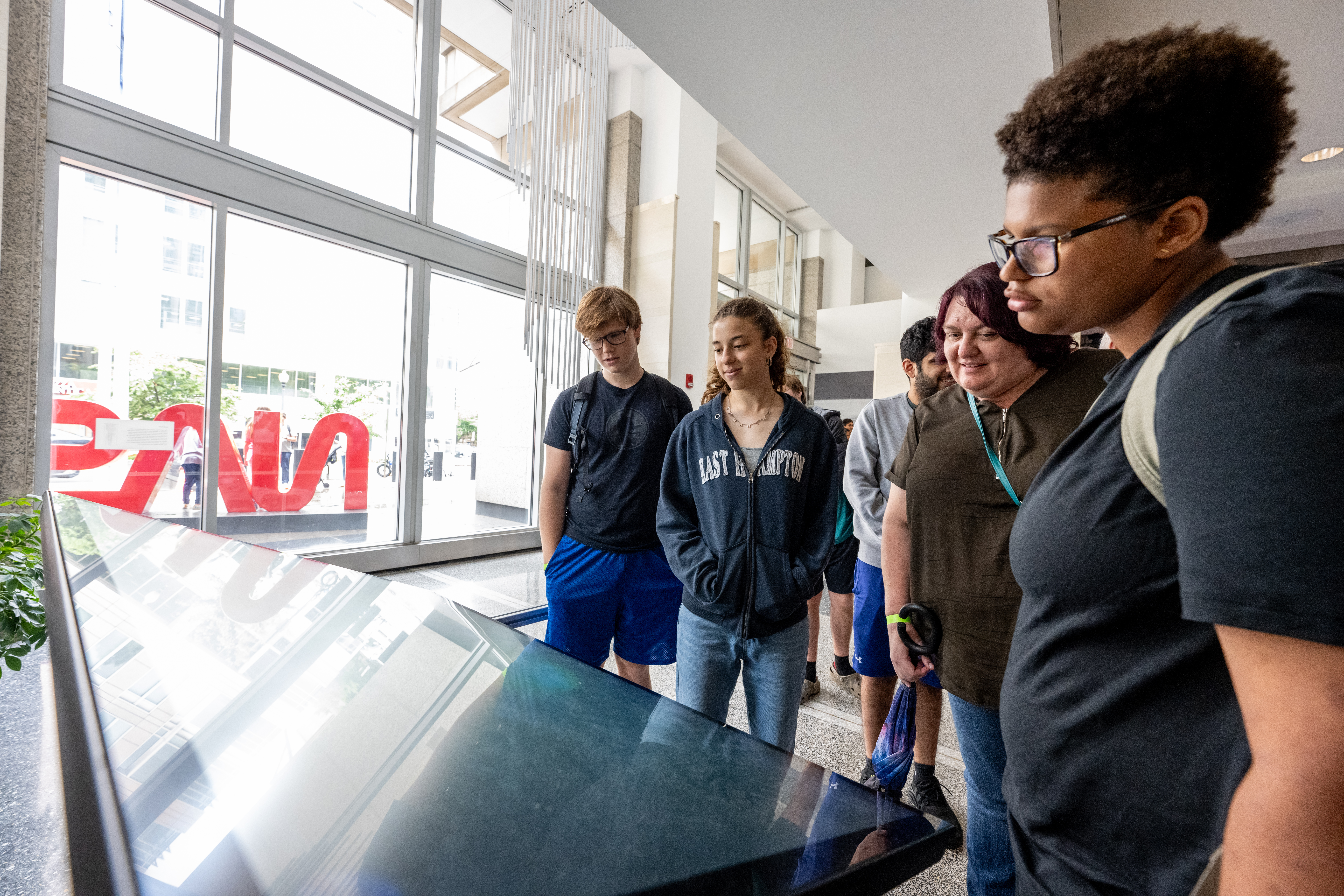 Students on a tour at NASA HQ.